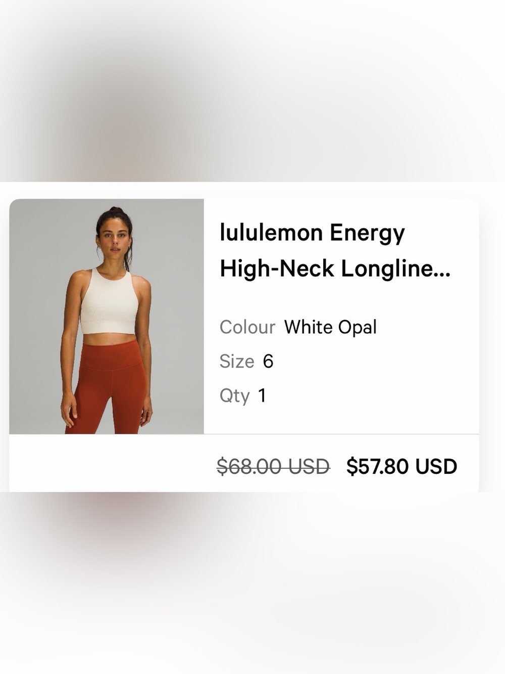 lululemon Energy High-Neck Longline Tank Top in White Opal